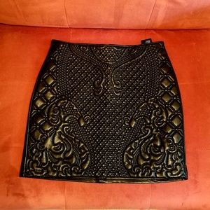 Quilted Faux Leather Mini Skirt